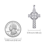 Modern Celtic Cross 14K White Gold Pendant WTP1031