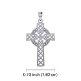Modern Celtic Cross 14K White Gold Pendant WTP1031 - Jewelry