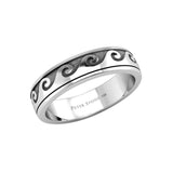 Wave Curl 14K White Gold Spinner Ring WTR1674 - Jewelry