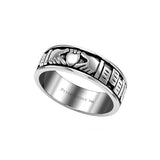 Irish Claddagh 14K White Gold Spinner Ring WTR1681