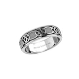 Celtic Knotwork 14K White Gold Spinner Ring WTR1685