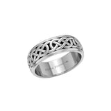 Celtic Knotwork 14K White Gold Spinner Band Ring WTR1687