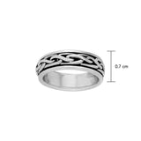 Celtic Knotwork 14K White Gold Spinner Ring WTR1693 - Jewelry