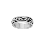 Celtic Knotwork 14K White Gold Spinner Ring WTR1693