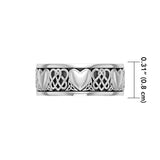 Celtic Knotwork 14K White Gold Heart Spinner Ring WTR3644