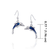 Silver Dolphin and Synthetic Paua Shell Earrings JE152 - Jewelry