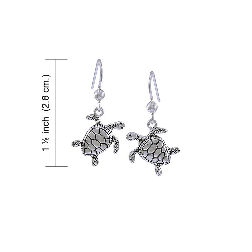 Silver Turtle Dangle Earrings JE249 - Jewelry