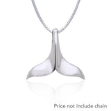 Large Whale Tail Silver Pendant JP007 - Jewelry