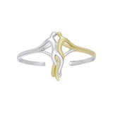 Venus and Mars Silver and Gold Accent Cuff Bangle MBA041 - Jewelry