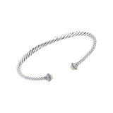 Sterling Silver and 14K Gold Accent Bead Cuff Bracelet MBA071