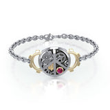 Peace Steampunk Silver and Gold Accent MBL291 - Jewelry