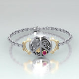Peace Steampunk Silver and Gold Accent MBL291 - Jewelry