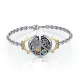 Peace Steampunk Silver and Gold Accent MBL291 - Jewelry