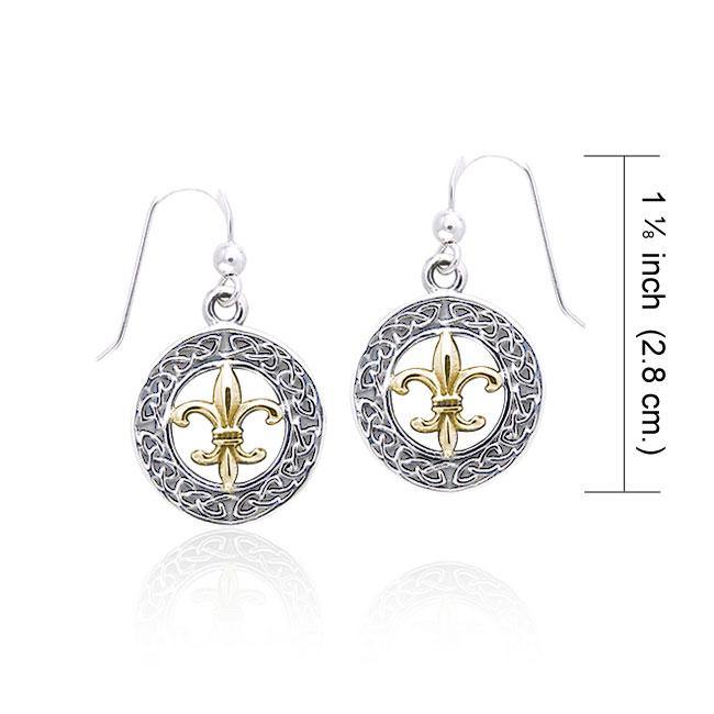 Celtic Knotwork Fleur De Lis Earrings MER113 - Jewelry