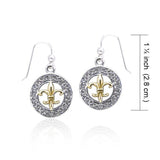 Celtic Knotwork Fleur De Lis Earrings MER113 - Jewelry