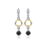 Blaque Circle Black Spinel Earrings MER382 - Jewelry