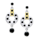 Blaque Circle & Black Spinel Earrings MER384 - Jewelry