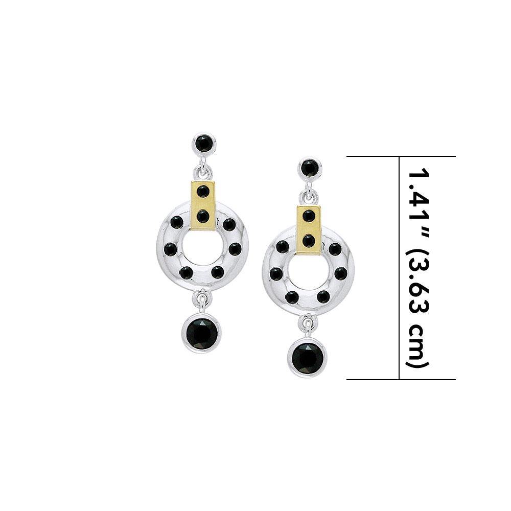 Blaque Circle & Black Spinel Earrings MER384 - Jewelry