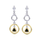 Blaque Triangle & Circles Earrings MER398 - Jewelry