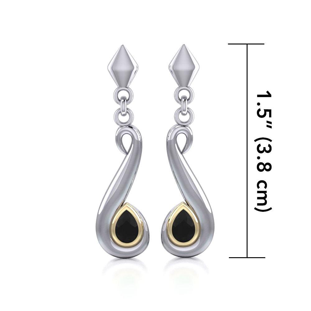 Blaque Swirl Earrings MER404 - Jewelry