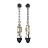 Blaque Silver & Gold Earrings with Gemstones MER408