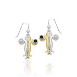 Venus and Mars with Gems Silver and Gold Earrings MER506 - Jewelry