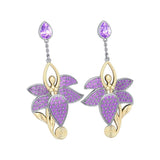 Dancing Lotus Silver, Gold & Gemstone Earrings MER520 - Jewelry