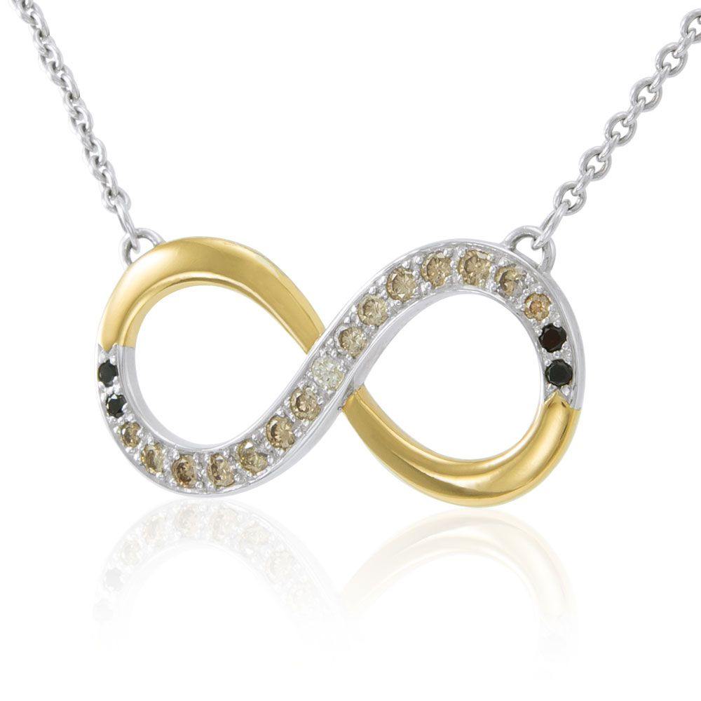 Endless worth ~ Sterling Silver Infinity Symbol Necklace Jewelry with Gold Accent and Gemstones MNC171 - Jewelry
