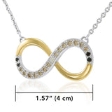Endless worth ~ Sterling Silver Infinity Symbol Necklace Jewelry with Gold Accent and Gemstones MNC171 - Jewelry