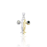 Venus and Mars with Gems Silver and Gold Pendant MPD1099 - Jewelry