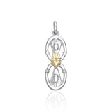 Goddess Danu in Claddagh Pendant with 14k Gold accent - Jewelry