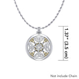 Celtic Cross Silver and Gold Pendant MPD1356 - Jewelry