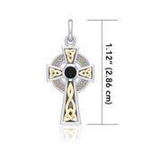 An inspiring crucifix ~ Sterling Silver Jewelry Celtic Cross Pendant with 18k Gold accent MPD1805 - Jewelry