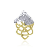 Celtic Horse Gold Accent Pendant MPD360 - Jewelry