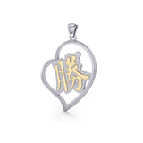 Success Feng Shui Heart Sterling silver Pendant MPD3780