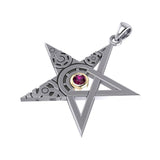 Pentacle Steampunk Silver and Gold Pendant MPD3870 - Jewelry