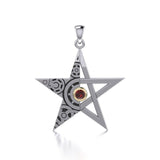 Pentacle Steampunk Silver and Gold Pendant MPD3870 - Jewelry