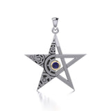 Pentacle Steampunk Silver and Gold Pendant MPD3870 - Jewelry