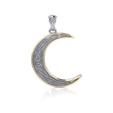 Celtic Knotwork Silver and Gold Crescent Moon MPD4201 - Jewelry