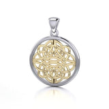 Round Celtic Knotwork Silver and Gold Pendant MPD4462