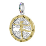 Yoga Balance Silver and Gold Pendant with Chakra Gemstone MPD4911 - Jewelry