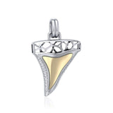 Window to Universe Shark Tooth Silver and Gold Pendant MPD5047 - Jewelry