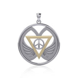 Peace of Feminine Power Silver and Gold Pendant MPD5133 - Jewelry