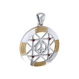 Peace Centralization Sterling Silver Pendant Jewelry with 14K Gold Vermeil and Gemstones MPD5143 - Jewelry