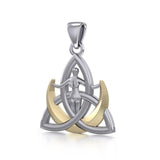 Silver Trinity Goddess Pendant with 14K Gold Vermeil MPD5150 - Jewelry