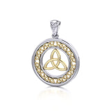 Trinity Knot Silver and 14K Gold Pendant - Jewelry