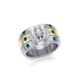 Strong and Beautiful ~ Scottish Thistle Ring with 18k Gold Accent  MRI356