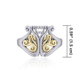 Tree of Life Silver and Gold Ring MRI554 - Jewelry