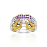 Excellent work of a creative mind ~ Dali-inspired fine Sterling Silver Ring in 14k Gold accent MRI764