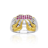Excellent work of a creative mind ~ Dali-inspired fine Sterling Silver Ring in 14k Gold accent MRI764 - Jewelry